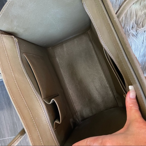 Sold CELINE 💚 LUGGAGE MINI OLIVE GREEN TAUPE - Picture 13 of 16